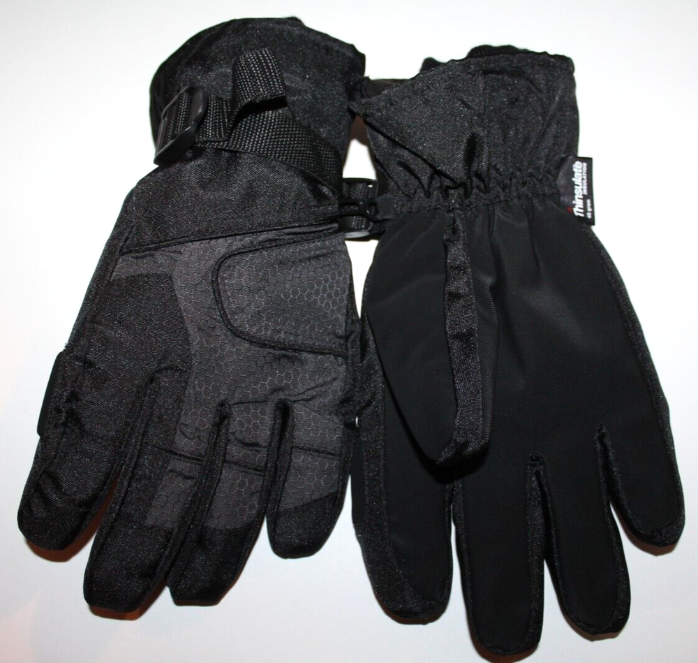 Athletech Men's Fleece Lined Winter Black Bee Hive Pattern Gloves - Small/Medium