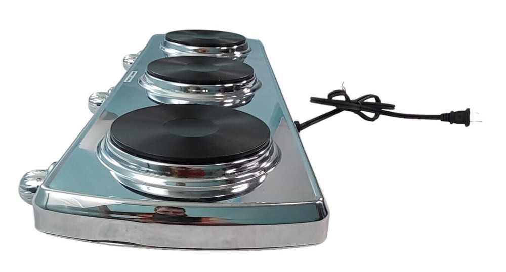 Cuisine Command Performance Triple Electric Burner MK-367 Working Silver