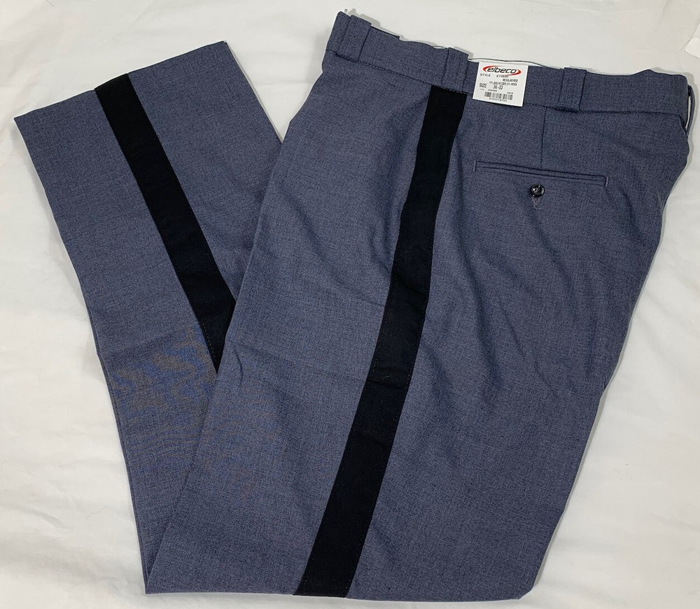 Elbeco Uniform Pants E1494R 75% Polyester 25% Wool Regular Rise 1" Black Stripe