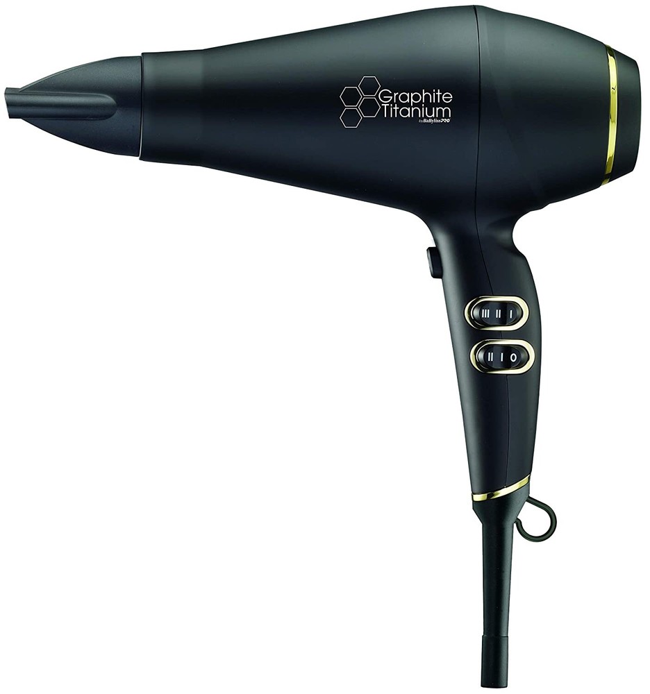 BabylissPRO Graphite Titanium Dryer & Graphite Titanium Flat Iron 1" Prepack, 1