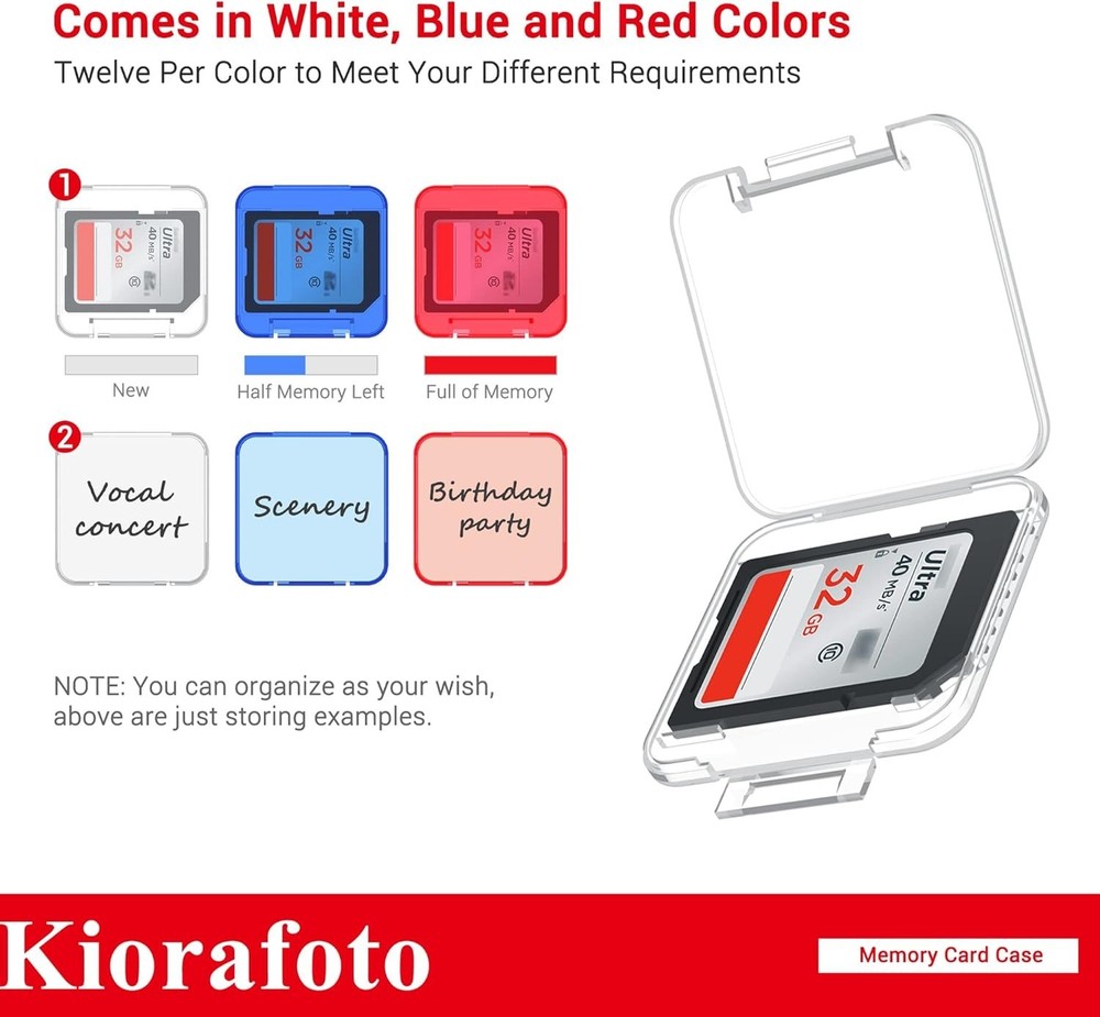 Clear Plastic SD Card Organizer with Shock Absorption