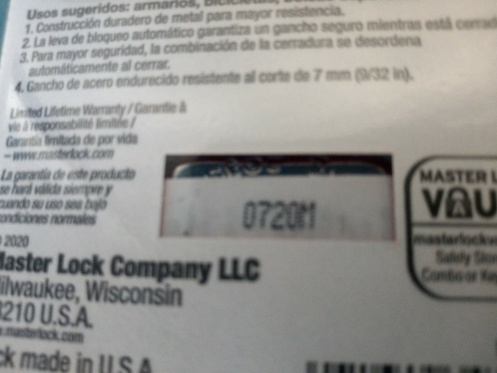 Master Lock 1500 D 6 Pack Combination Padlock Brand New in Box