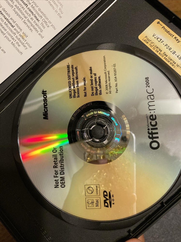Microsoft Office: Mac 2008 Home Use Program DVD-ROM w/ Product Key #57