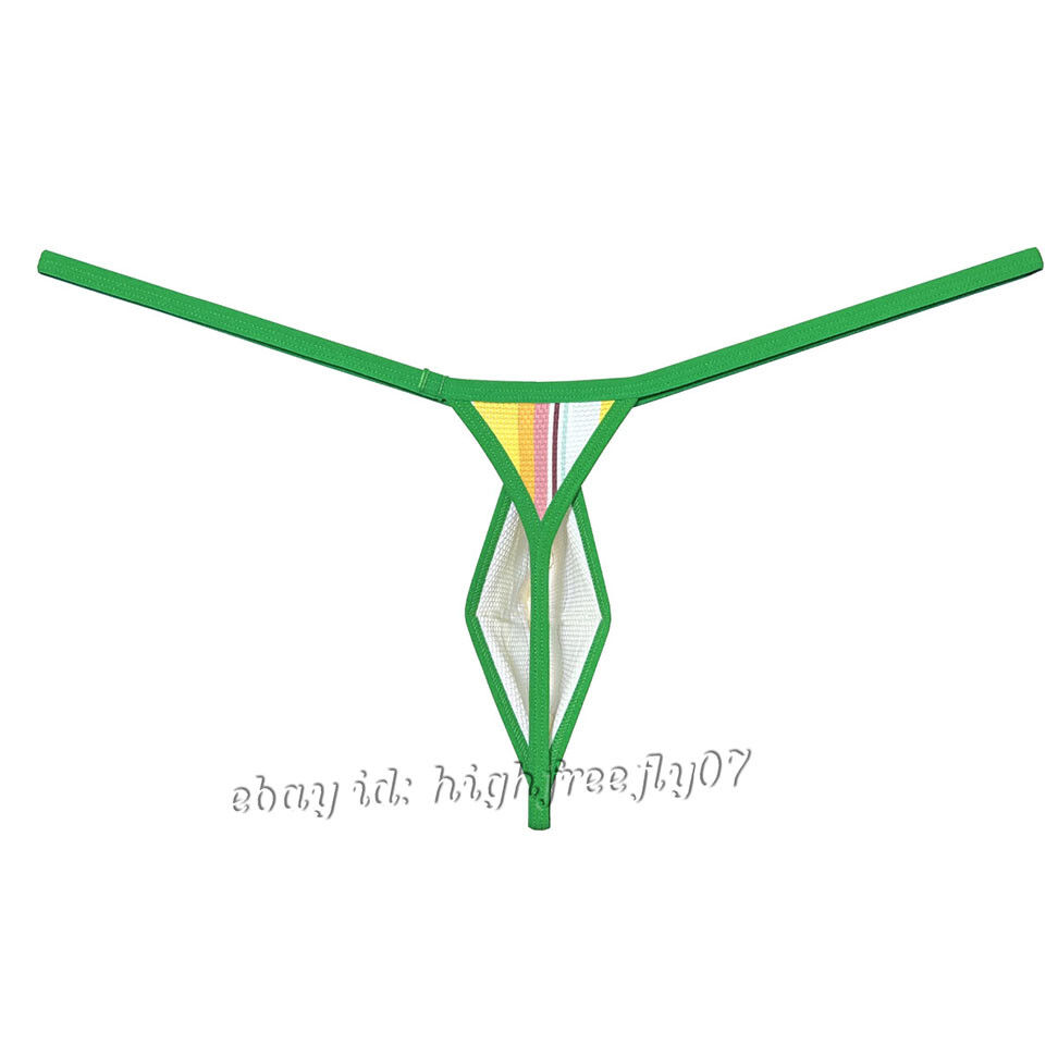 Men Minimal Coverage Pouch Thong Underwear Male Mini Bikini T-back String Tangas