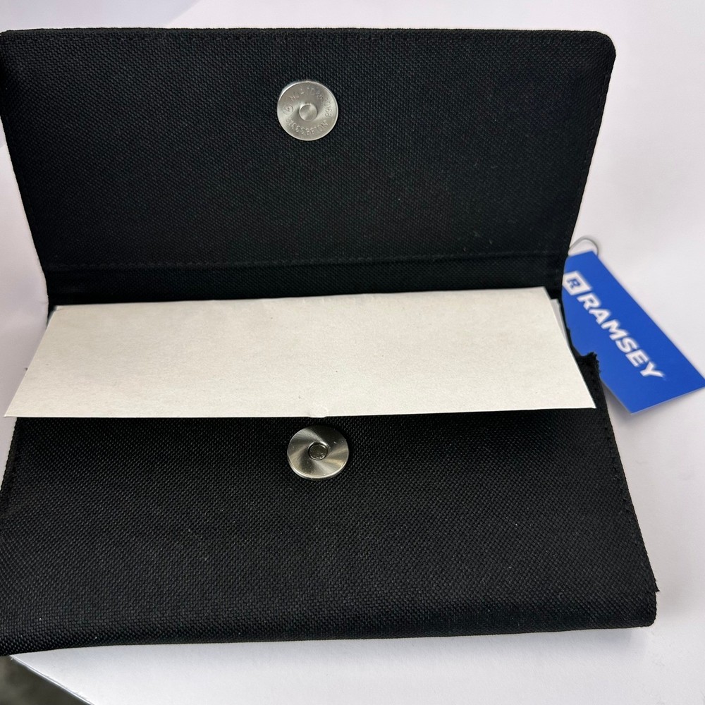 Ramsey Solutions Envelope System Black Canvas Budget Wallet Organizer with Pen