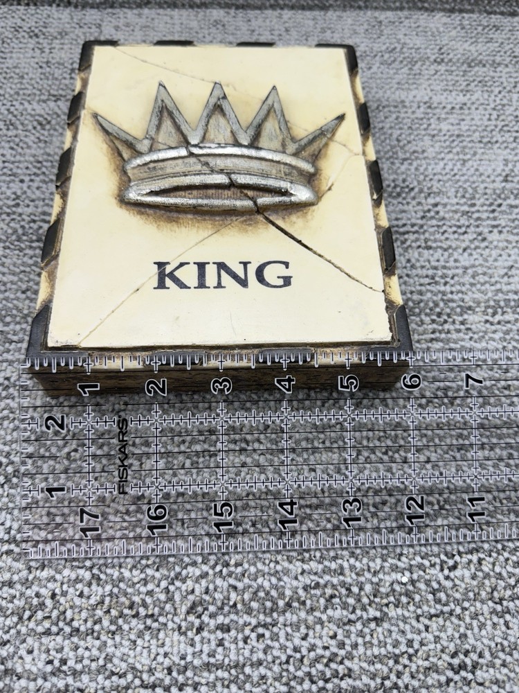 Sid Dickens Memory Tile Block "King" Silver Crown Retired 1995 Series M Logo