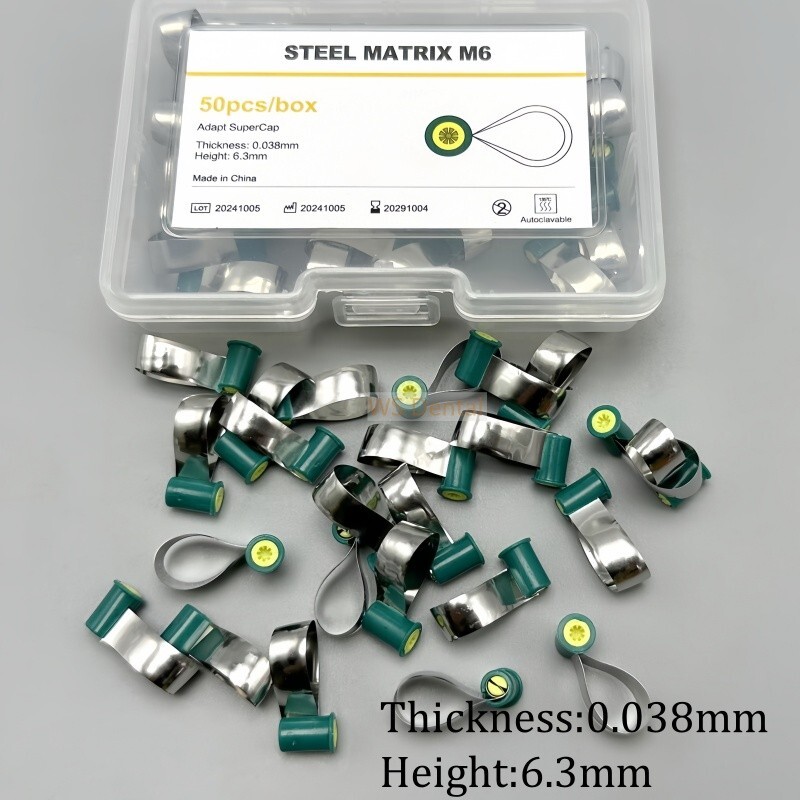 50pcs Dental Double-Side Matrix Bands Contoured Matrices Anatomically Shaped