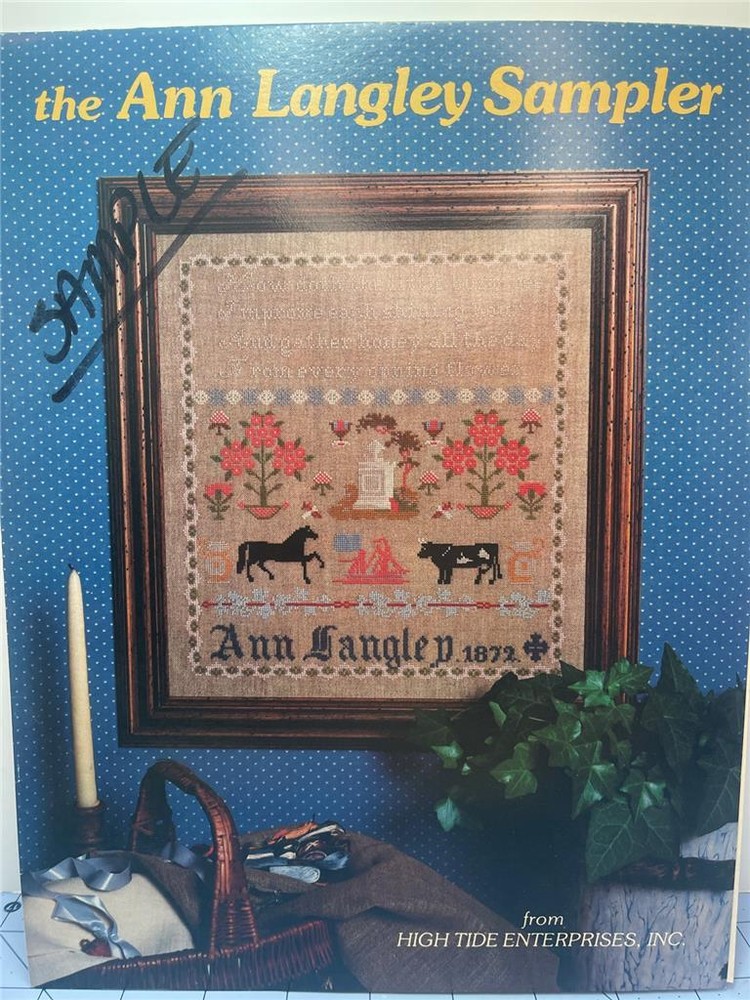 HIGH TIDE ENTERPRISES Counted Cross Stitch Leaflet - ANN LANGLEY SAMPLER