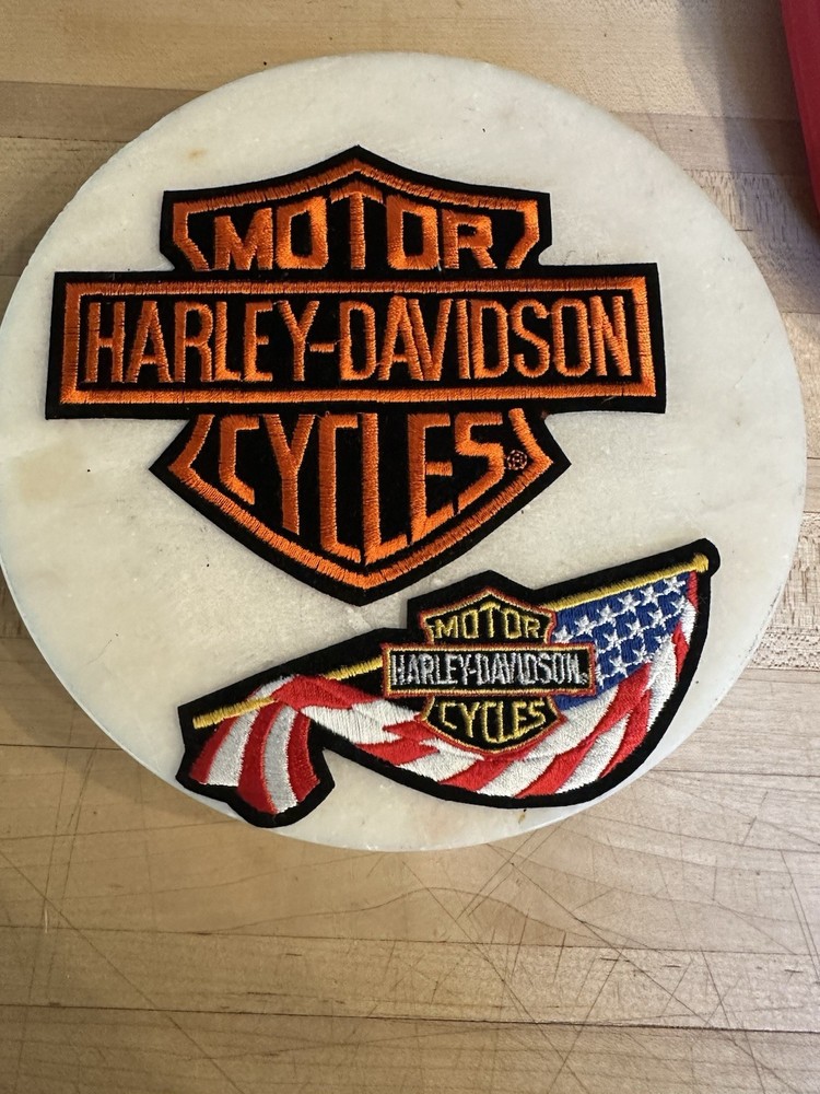 Two Iron-On Patches Harley Davidson
