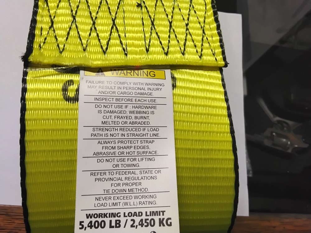 cargo equipmenf 4 inch x 30ft flatbed strap