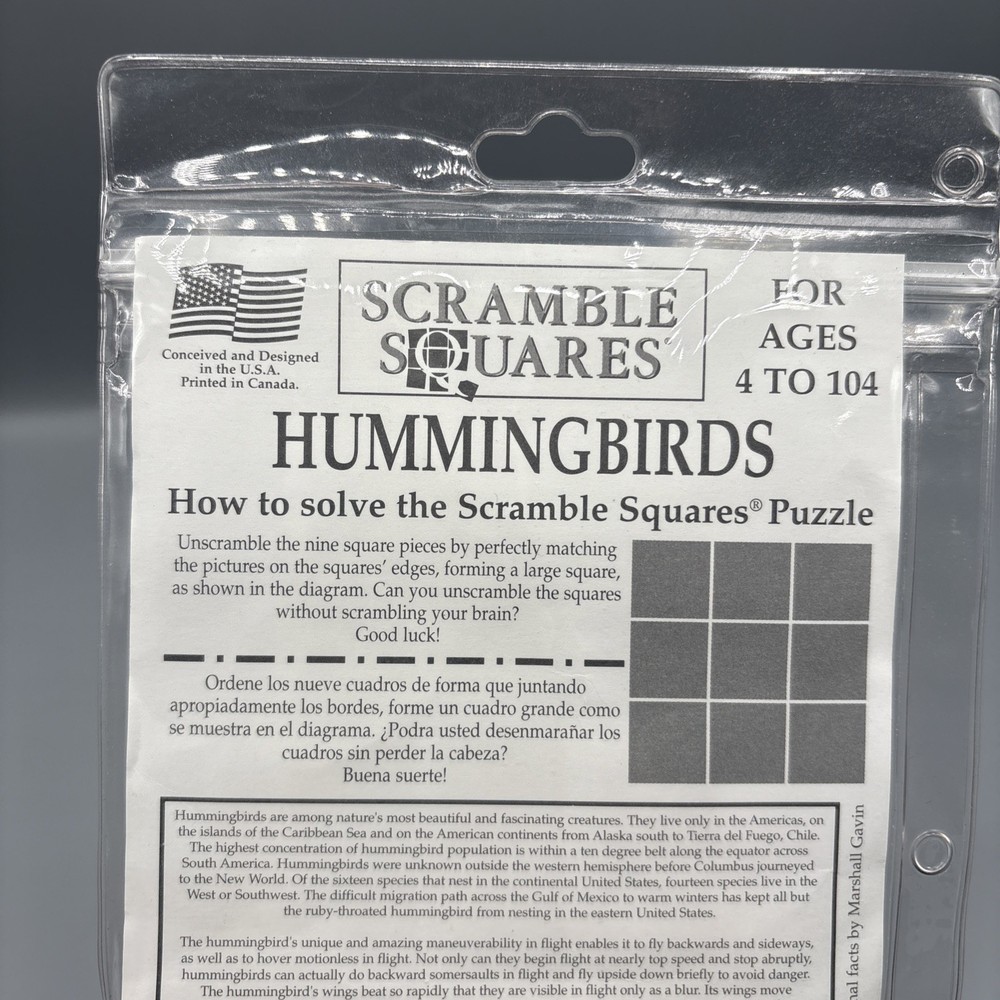 Scramble Squares - Hummingbirds Challenging Puzzle