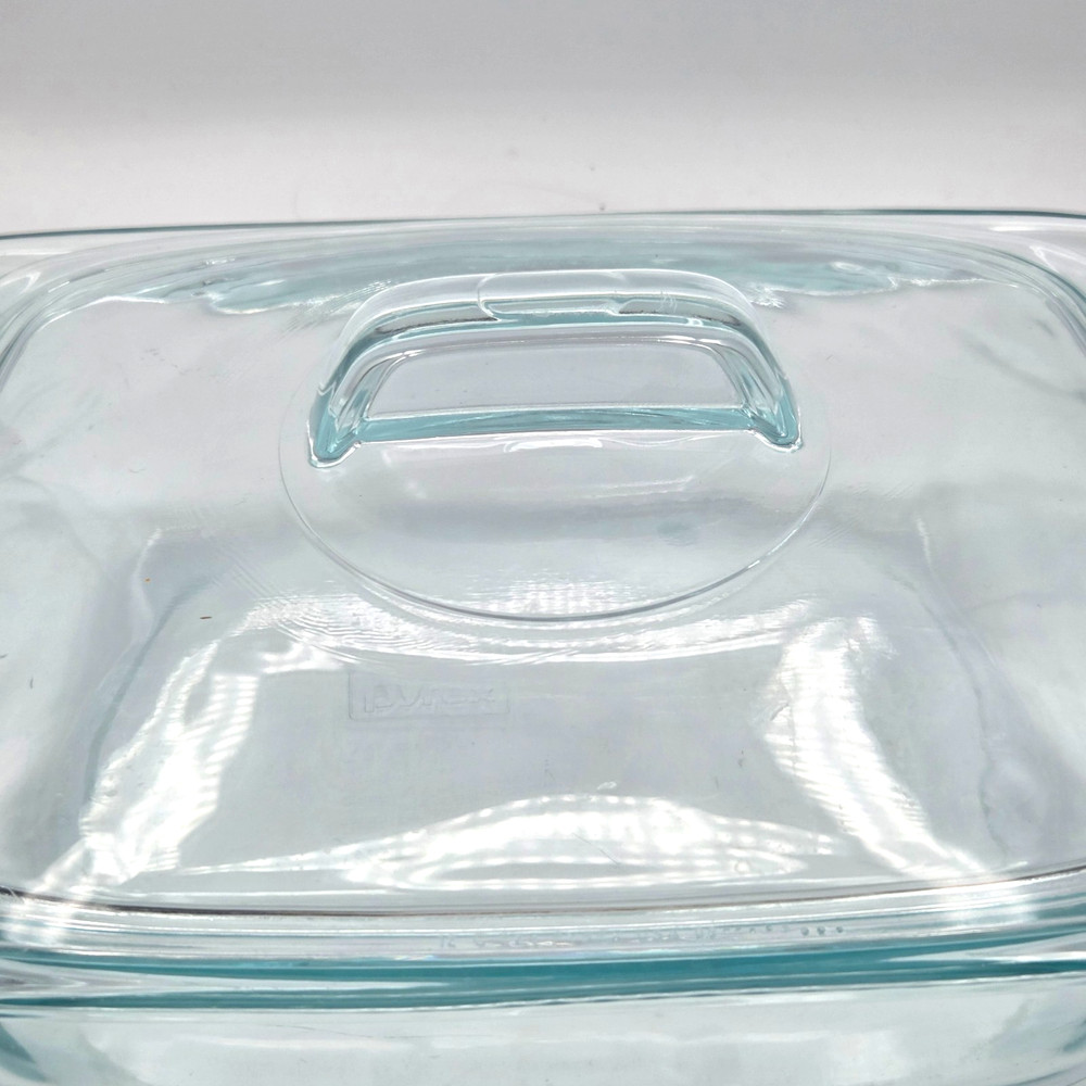 Pyrex Easy Grab Handles Clear Blue Glass Rectangular Casserole Dish With Lid