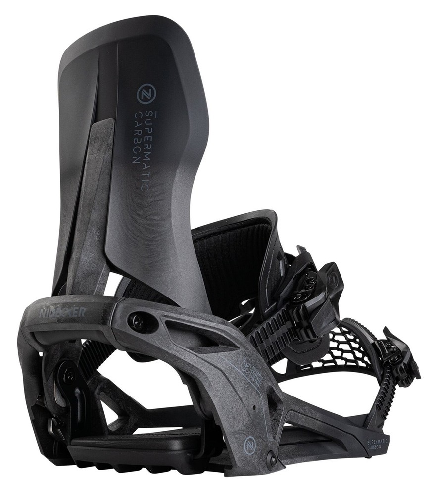 2026 Nidecker Carbon SuperMatic Snowboard Bindings Black Medium