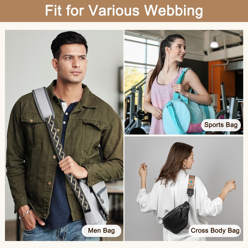 4.75Yards Cotton Webbing Strap 38mm Jacquard Webbing Strap, Cream-Wine Red