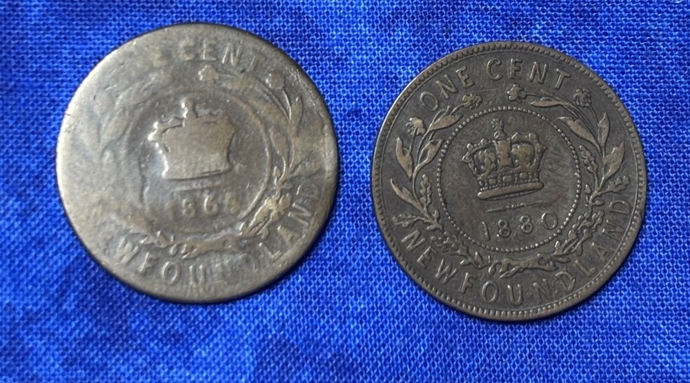 1865 & 1880 Newfoundland 1 Cent