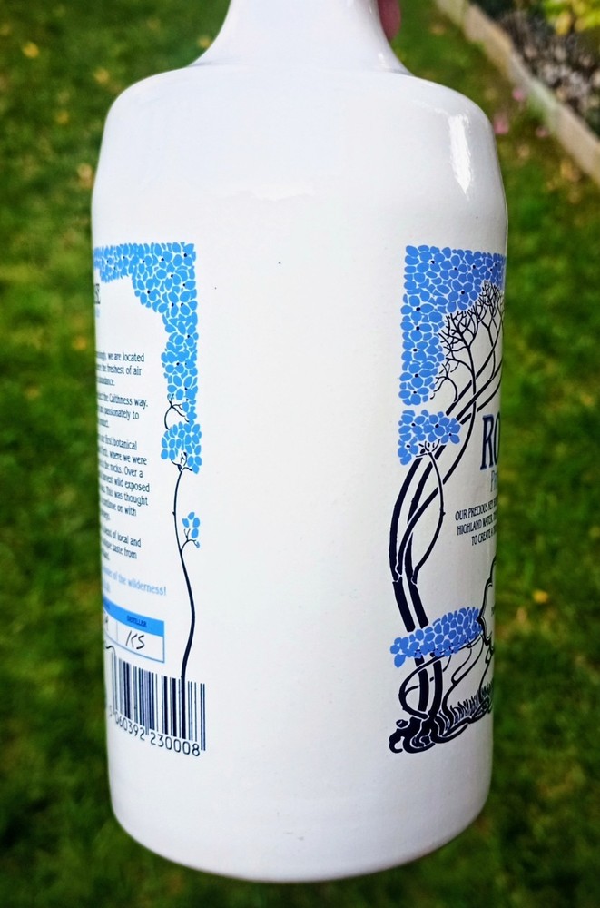 White Rock Rose Gin Ceramic 700ml Empty Bottle (great condition) Bar