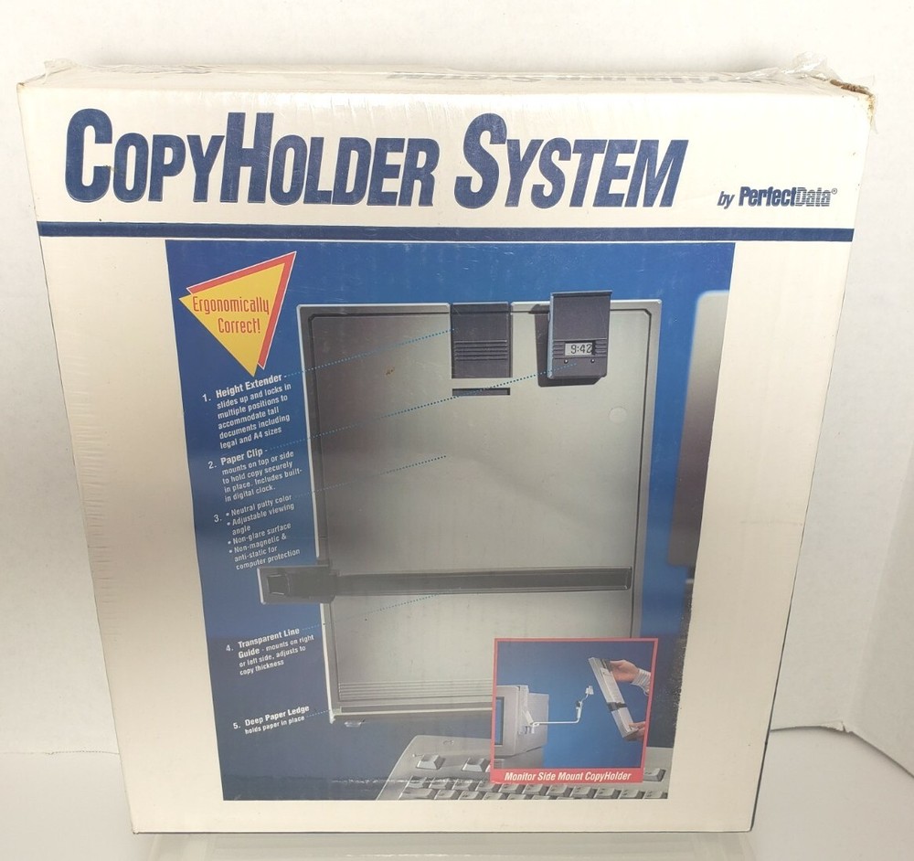PERFECT DATA COPY Paper Document HOLDER SYSTEM Hands Free Eye Level NEW Sealed