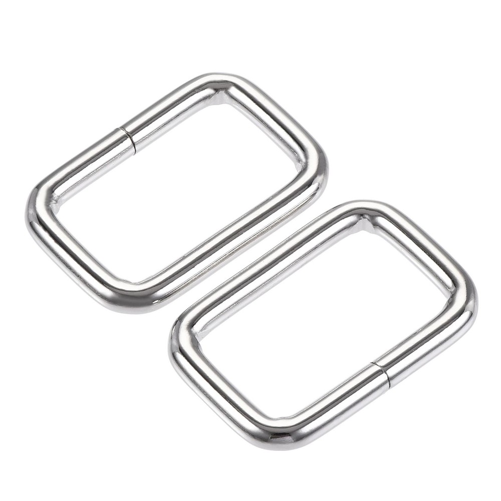 Metal Rectangle Ring Buckles 33x19mm Silver Tone 10pcs
