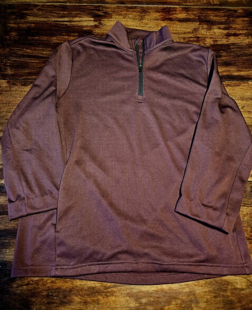 Ben Hogan Performance L Plum Pullover Jacket Mid Sleeve Golf Quarter Zip