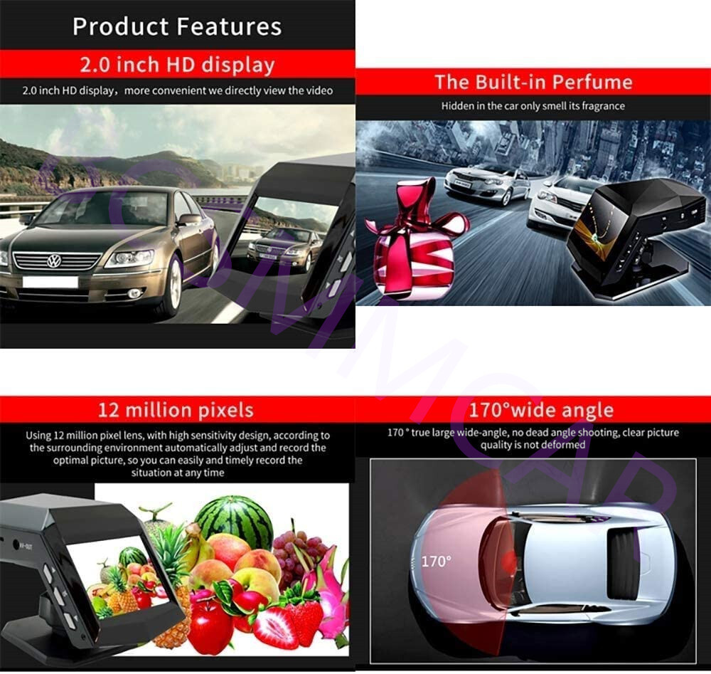 2in Car DVR Dash Cam G-Sensor Night Vision Dashcam Front Camera Video Recorder