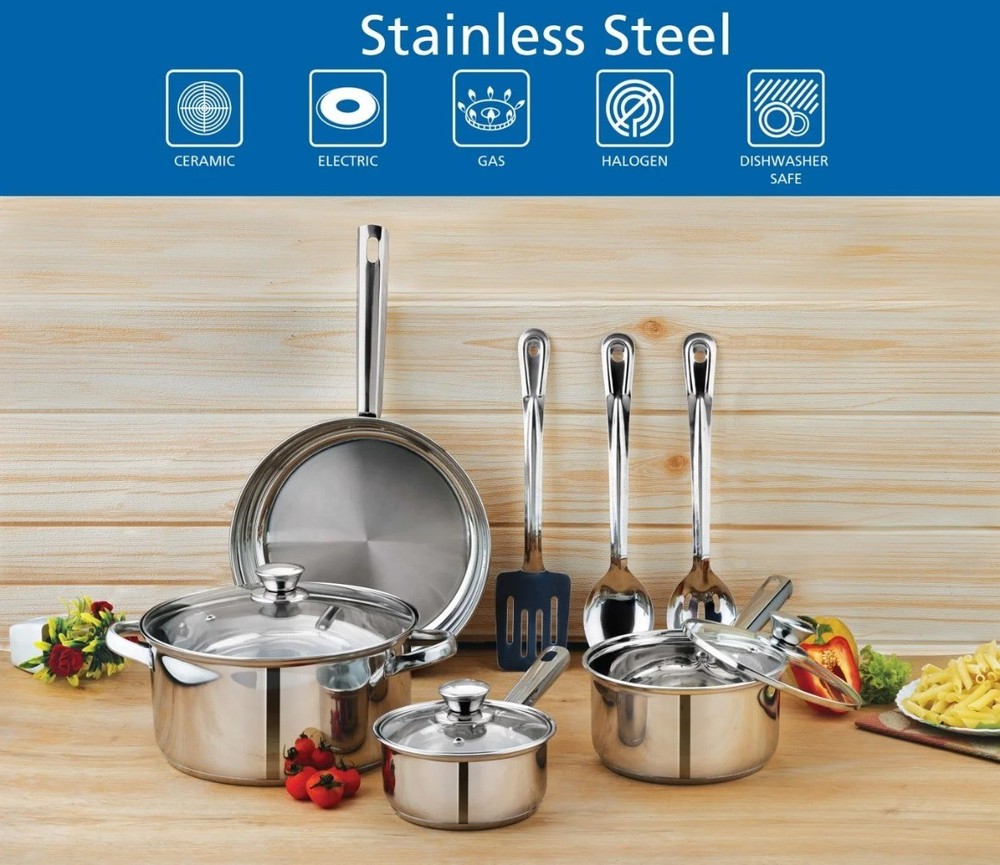 Stainless Steel 10Pc Cookware set