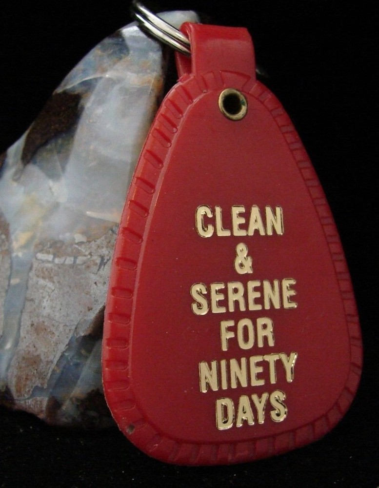 NARCOTICS ANONYMOUS NA RED KEY TAG 90 DAYS medallion clean token Sobriety