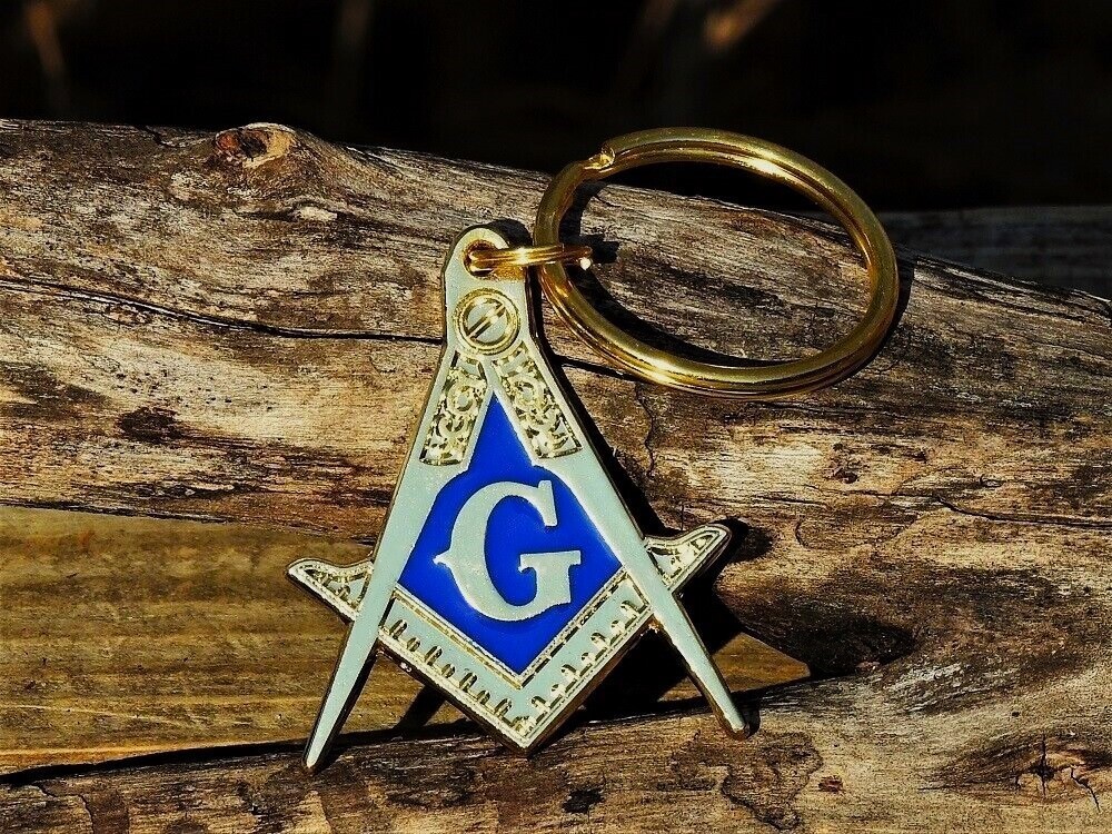 Masonic Embossed Key Ring - Key Chain - Square and Compasses - Freemasons