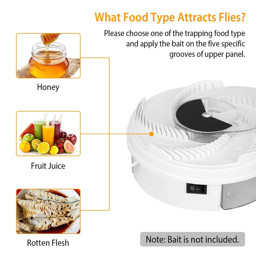 USB Electric Fly Trap Auto-Rotating - Silent Fly Catcher Home/Kitchen/Restaurant