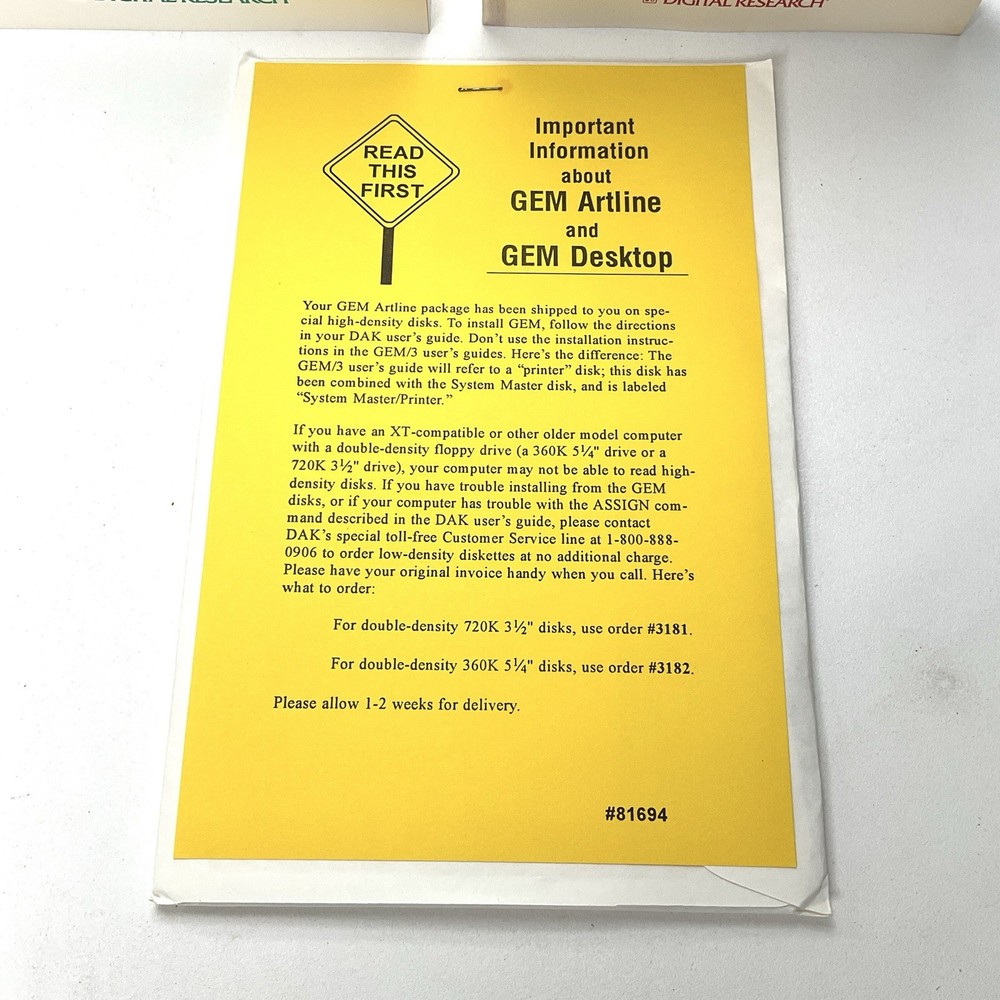 Digital Research GEM Art line 80536 & GEM/3 Desktop 81536 Vintage Computing