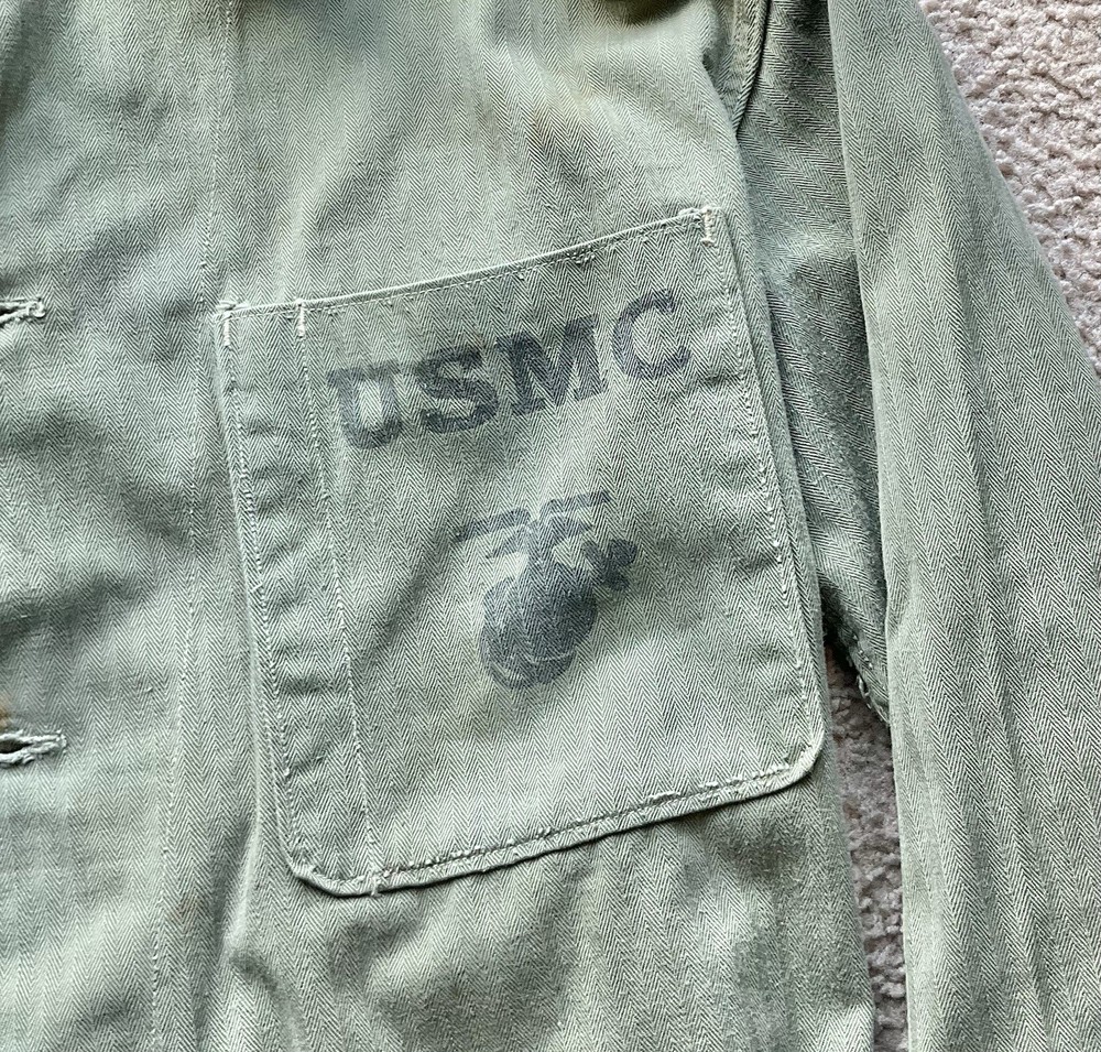 WW2 US Marines USMC P41 HBT Jacket Named