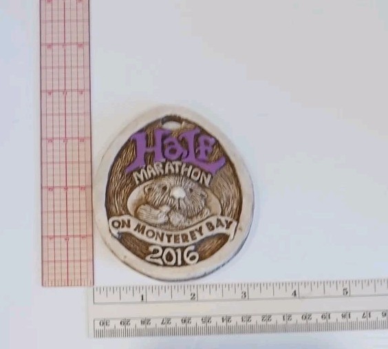 Monterey Bay 2016 Half Marathon Finisher Hand Painted Ceramic Medallion Otter