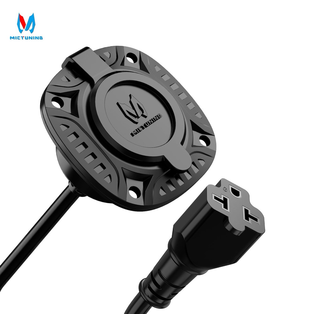 125V 20Amp AC Port Plug, RV Shore Power Inlet Plug T-Blade Adapter with Hole Saw