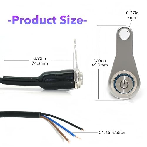 Motorcycle Universal Handlebar Light Power Control Switch Push Button Blue