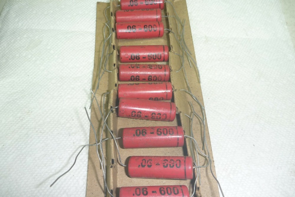10 NOS SANGAMO TYPE 30 .06 MFD @ 600 VDC CAPACITORS
