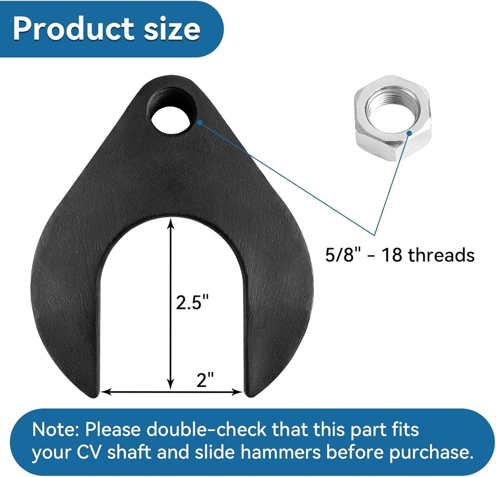 Front Wheel Drive Axle Removal Tool and Nut CV Joint Puller Slide Hammer Adapter