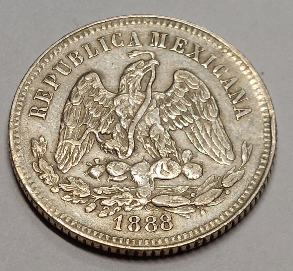 1888 Mo M Mexico 25 Centavos