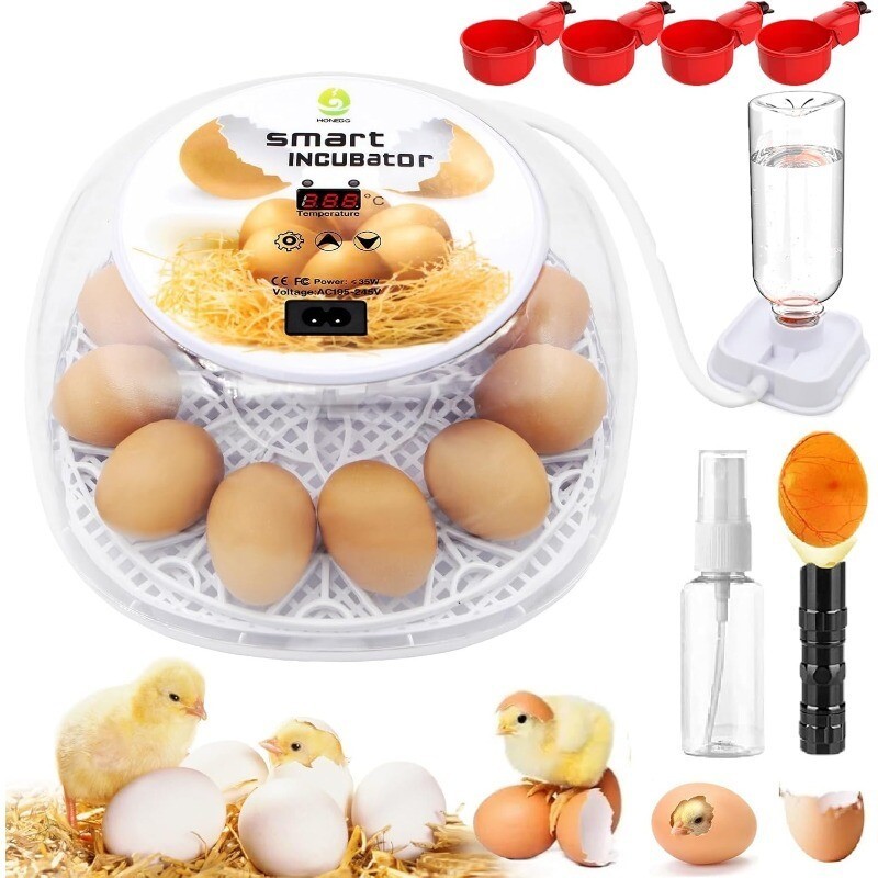 Incubators for Hatching Eggs 12 Egg Incubator with Automatic Egg Turning