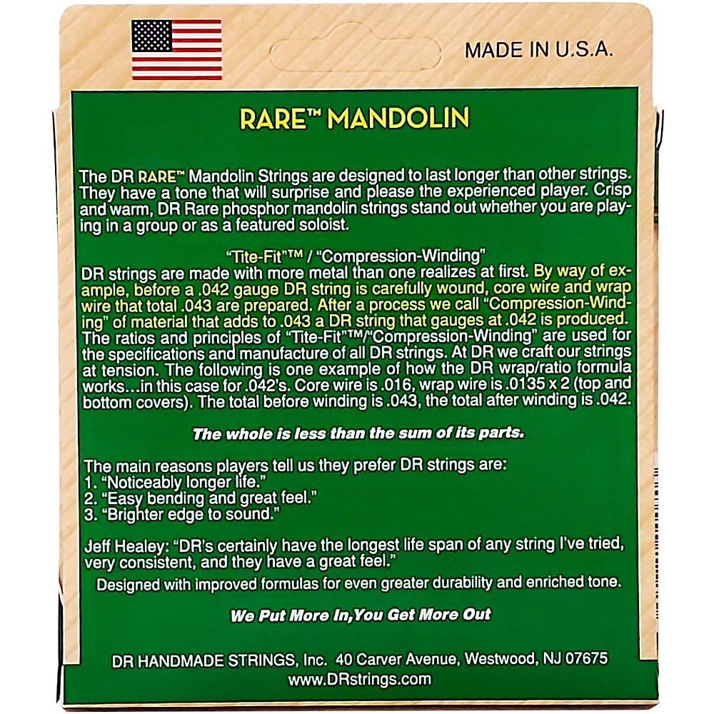 DR Strings Phosphor Bronze Medium Mandolin Strings