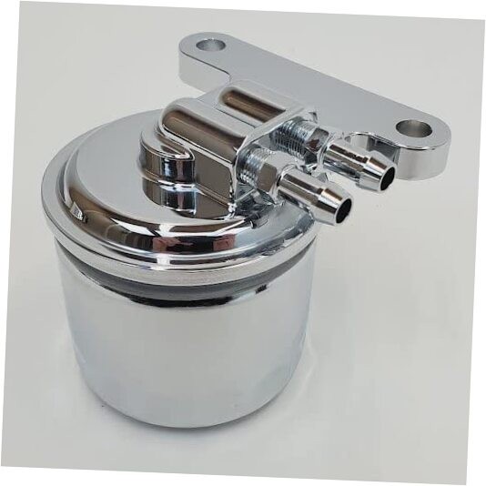Chrome Universal Remote Oil Filter Relocation Kit with Custom Mount & Filter