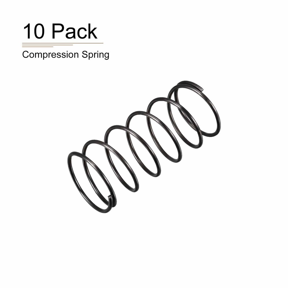 10Pcs 1.2x20x45mm(DxODxL) Compression Spring Black Spring Steel Extension Spring