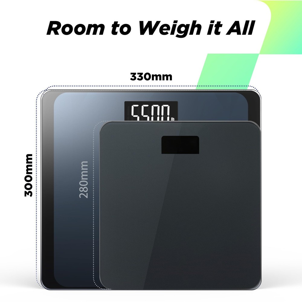 Digital Bathroom Scale 550lb Capacity, Large LCD Display, High Precision