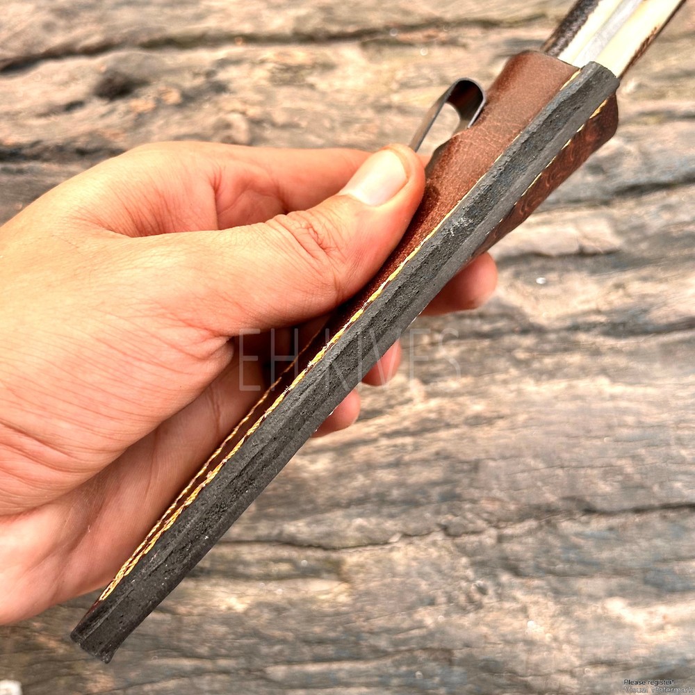 Custom Engraved Pure Leather Belt Loop Sheath for Fixed Blade & Dagger