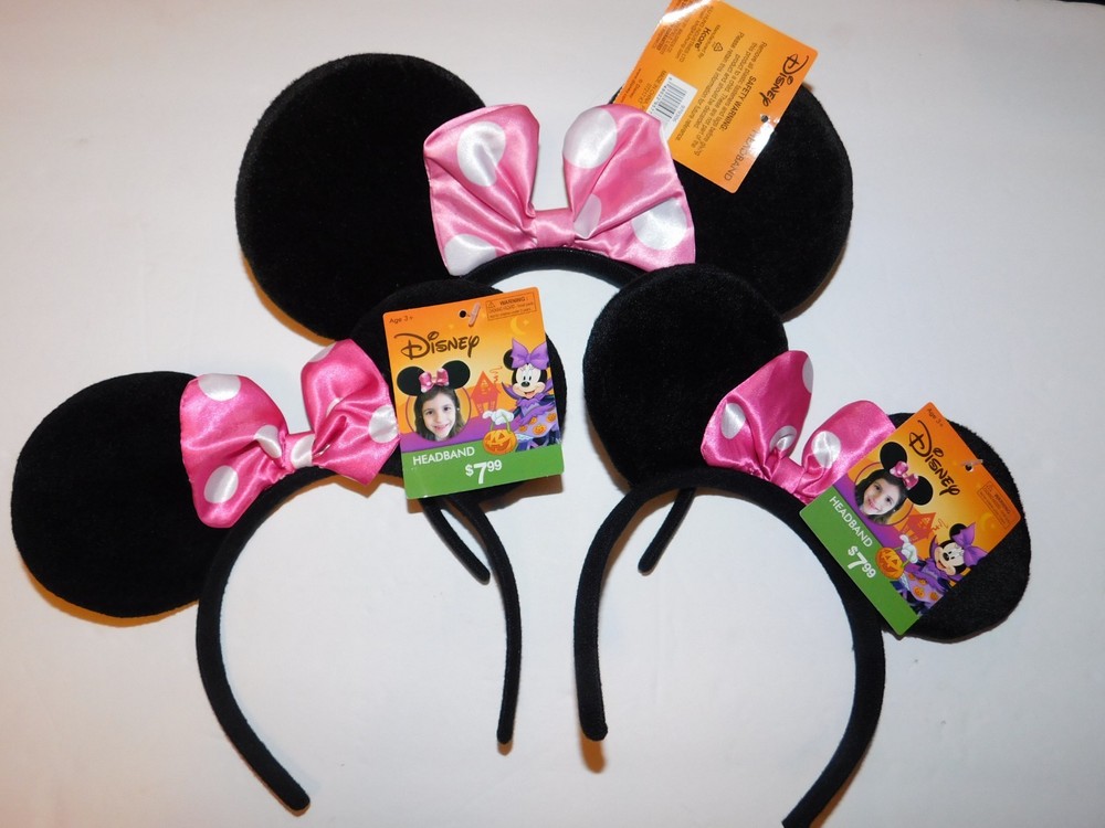 Minnie Mouse Headbands W/ Bow Lot of THREE