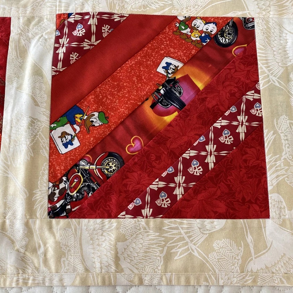 Handmade Patchwork Cotton Quilt Lightweight No Wadding / Batting 125 cm x 125 cm