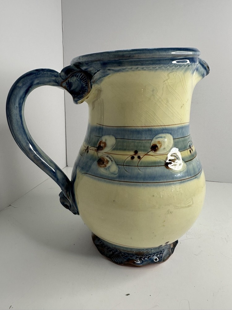 Art Studio Red Pottery Pitcher Signed By Artist