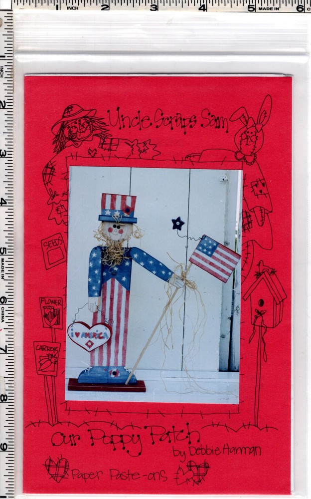"Uncle Scraps Sam" Our Poppy Patch Woodcraft & Painting Pattern UNCUT