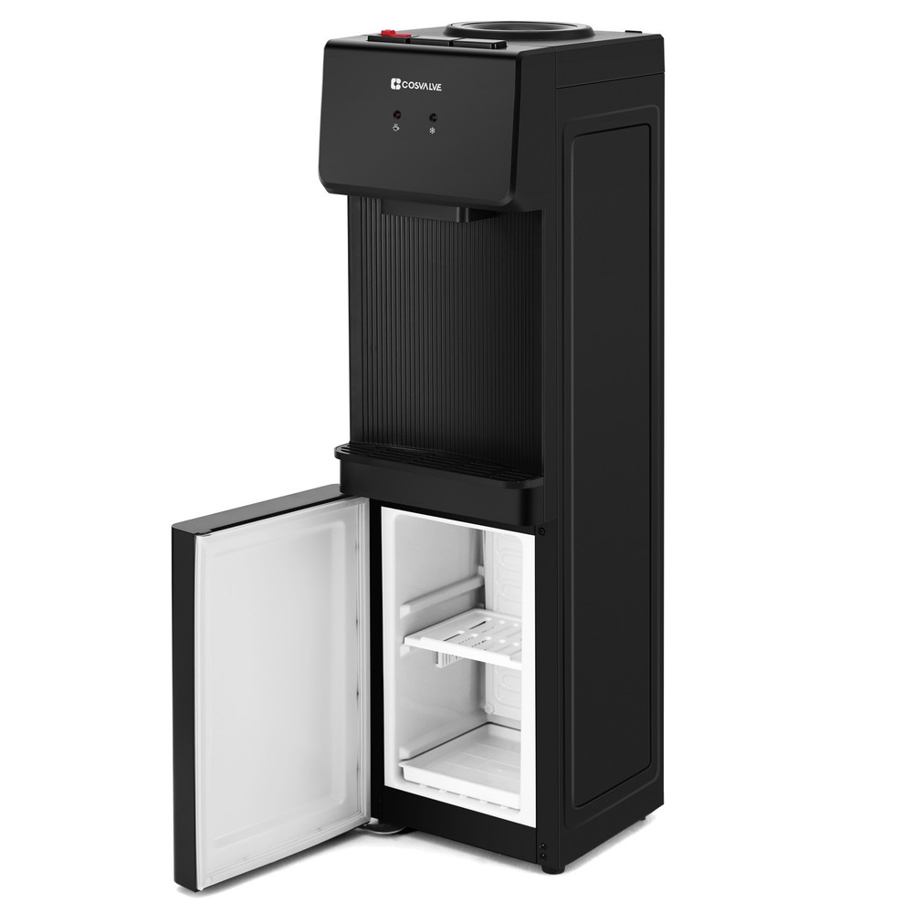 Top Loading Hot/Cold Water Cooler Dispenser Compressor Refrigeration w/ Freezer