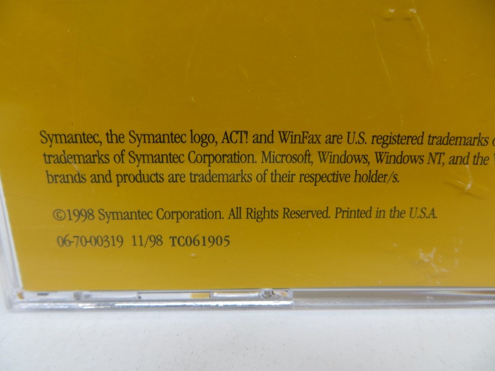 SYMANTEC ACT! 4.0 (CD-ROM, 1998) for Windows 95/98/NT