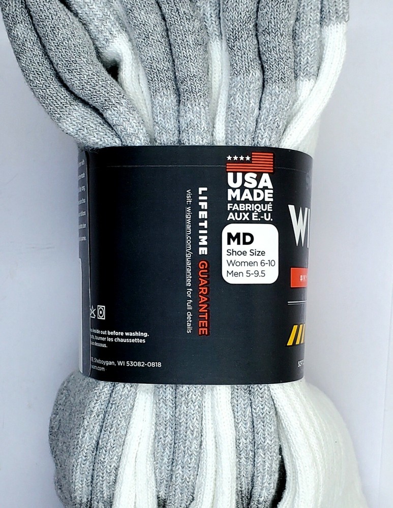 Wigwam At Work Mens Crew Socks 3 Pack White Grey