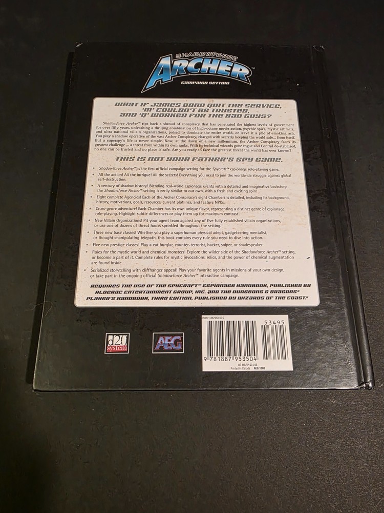 Shadowforce Archer : A Spycraft Campaign Setting ☆ d20 ☆ Authentic ☆